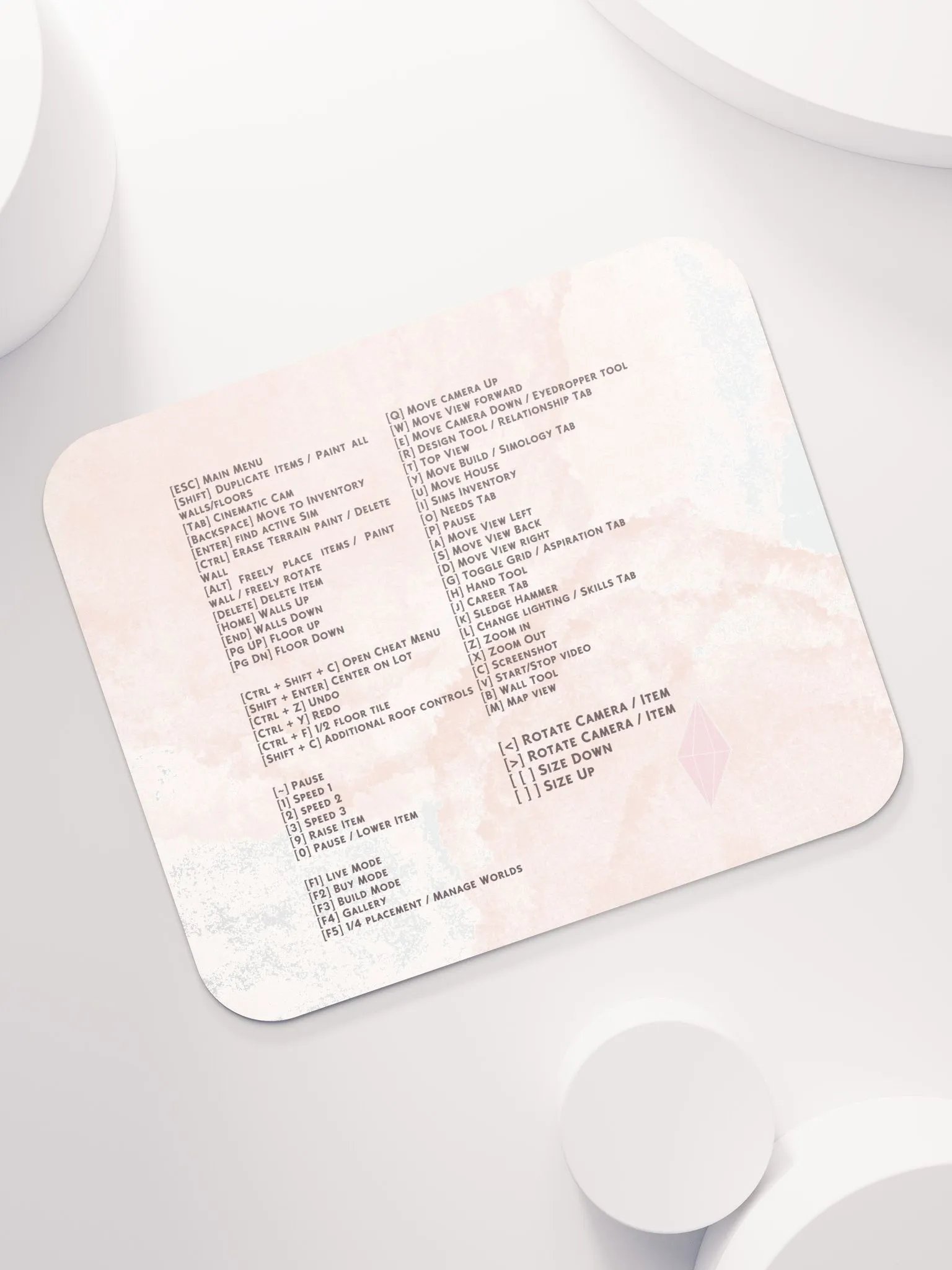 Pink Cloud Sims Hotkeys Mousepad product image (6)