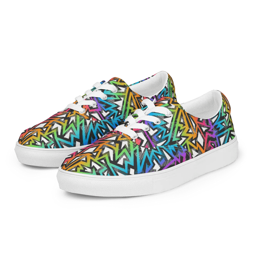 Rainbow Sparkle | Women's Lace-Up Canvas Shoes product image (5)