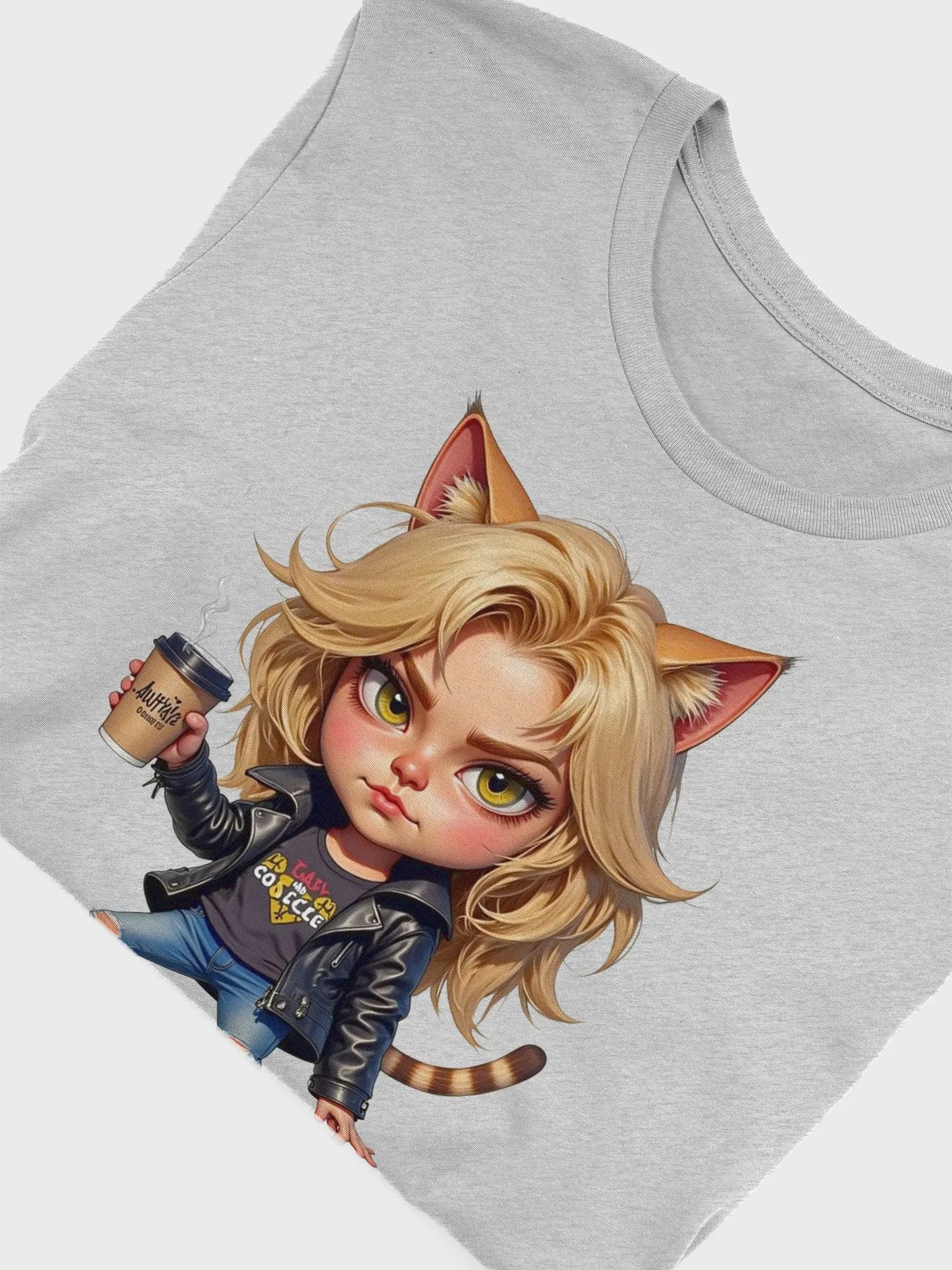 Playful Feline Coffee Break T-Shirt product image (55)