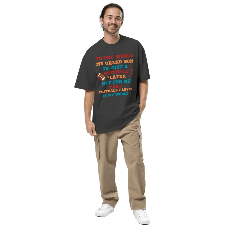 To The Word My Grandson Is Just A Football Player Grandpa Oversized Tee product image (4)