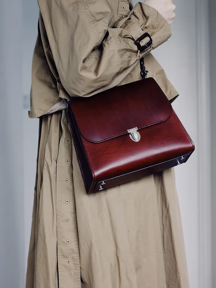 Maroon Leather Cross-body Bag - Medium product image (2)