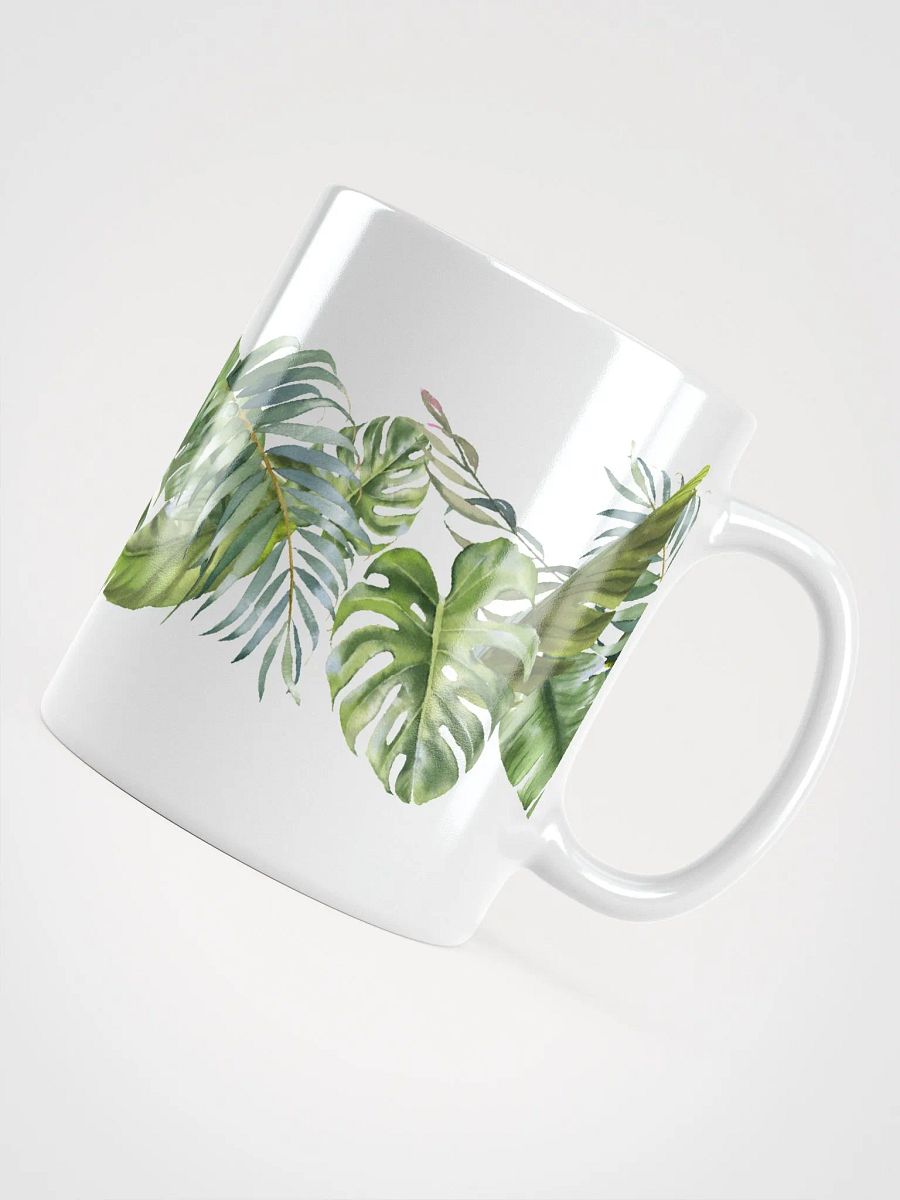 Tropical Leaves White Ceramic Mug product image (7)