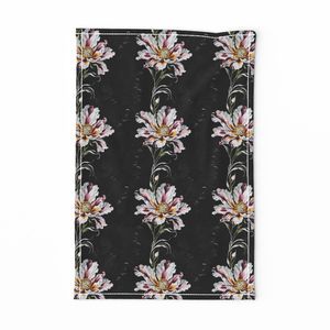 Seamless Pattern - Pink and White Flowers in Vertical Stripes on Black and Gray product image (11)