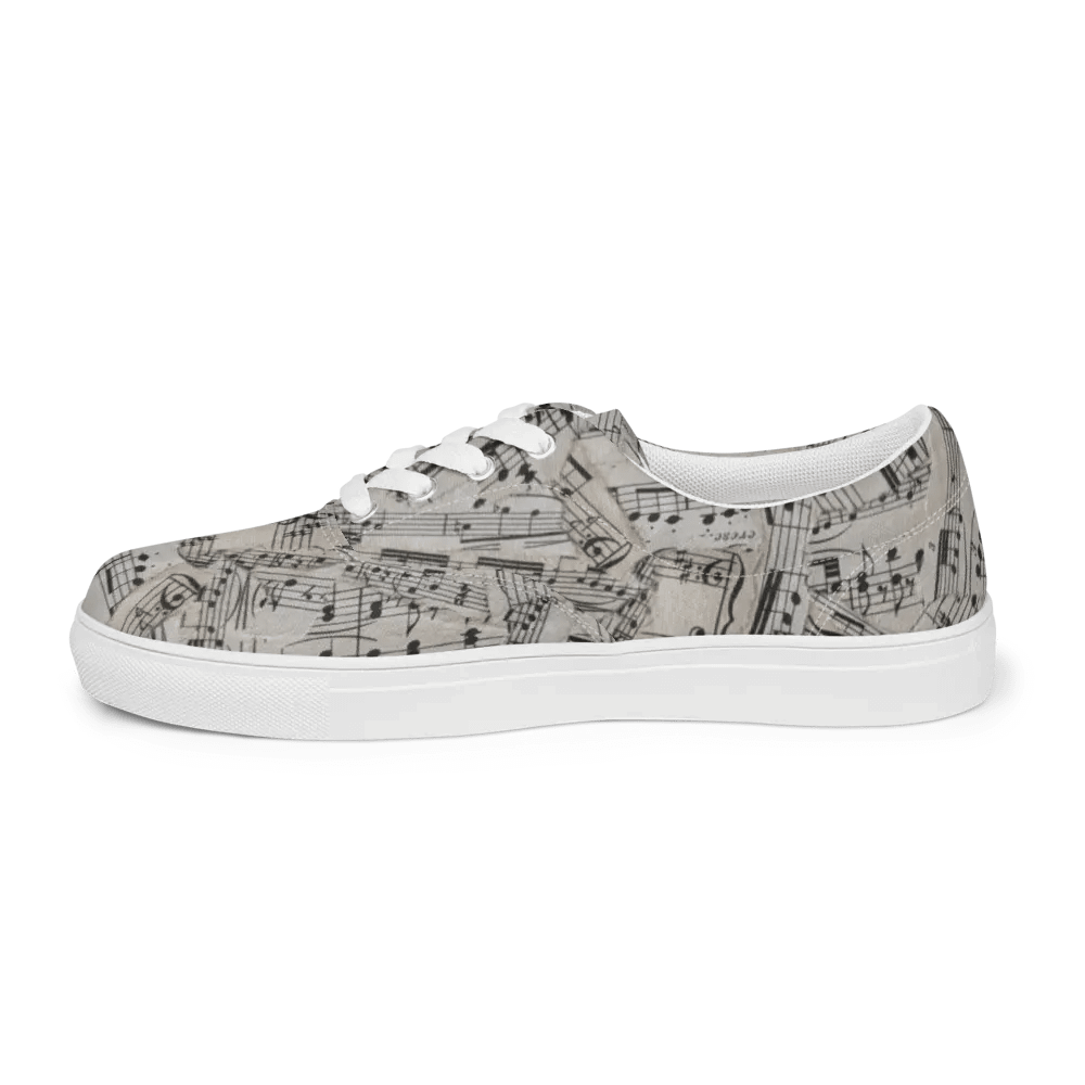 Sheet Music Collage Women's Lace-Up Canvas Shoes product image (4)