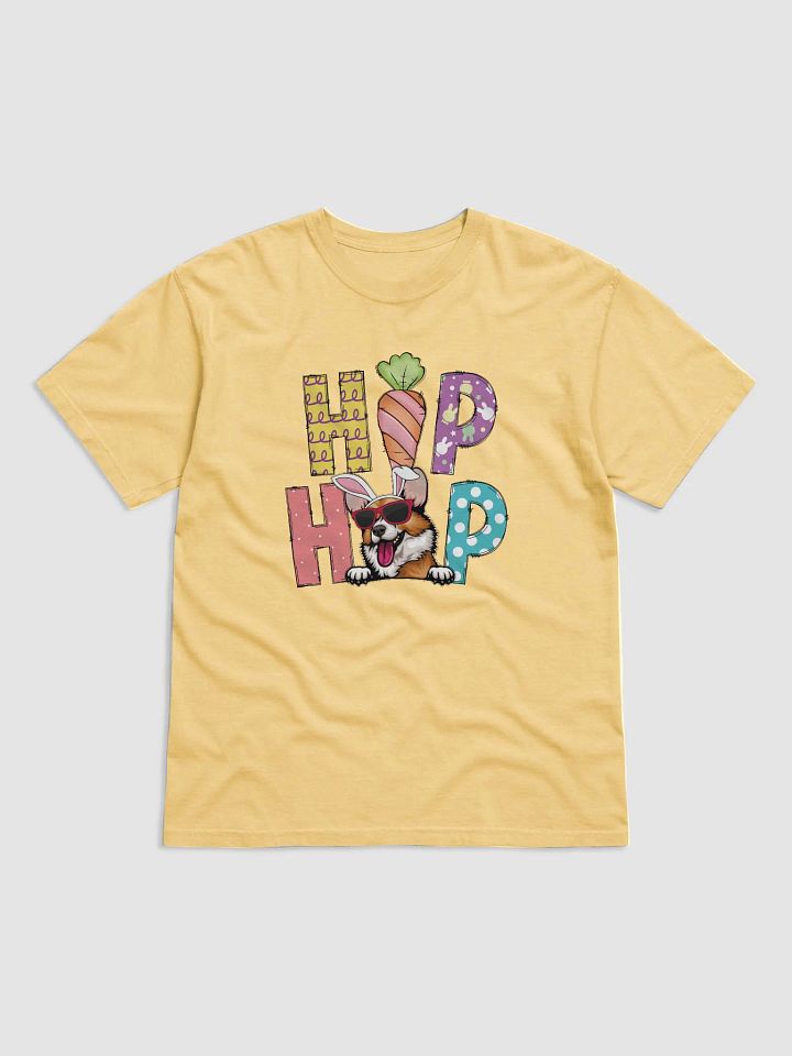 Hip Hop Easter Welsh Corgi T-Shirt | Cute Easter Day Corgi Wearing Bunny Ears and Sunglasses T-Shirt product image (2)