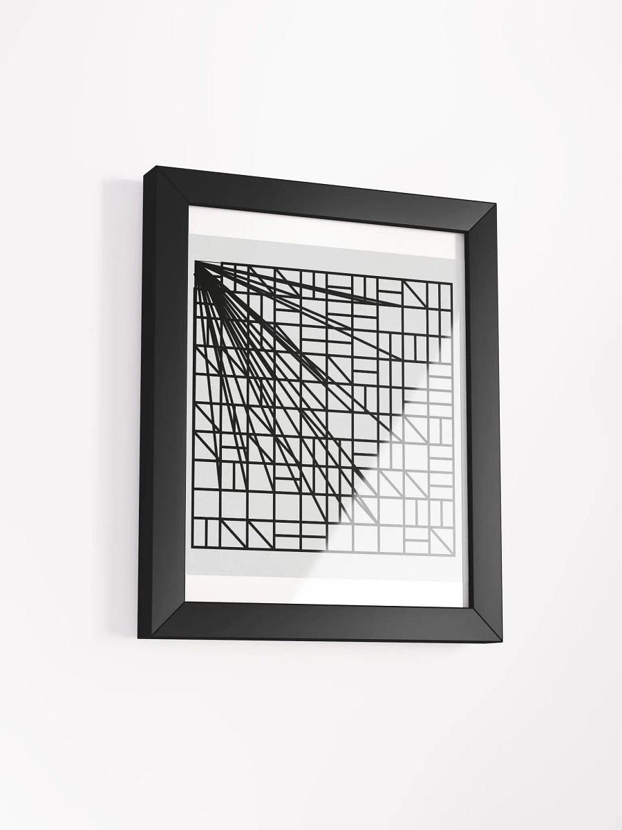 Shatter the Cube Geometric Grid Framed Poster product image (20)