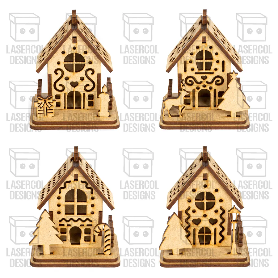 Christmas Houses Ornaments (8 Styles) - Laser Cut Files product image (5)