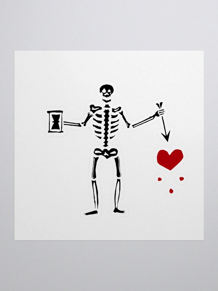 Skeleton Stabbing A Heart Stickers product image (1)