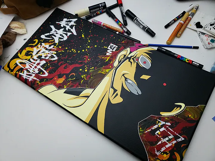 Out Of My Way! ( Wood Panel Canvas Painting ) product image (1)