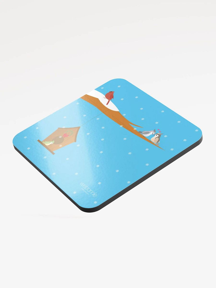 Glossed Cork Coaster - Birds' Christmas product image (3)
