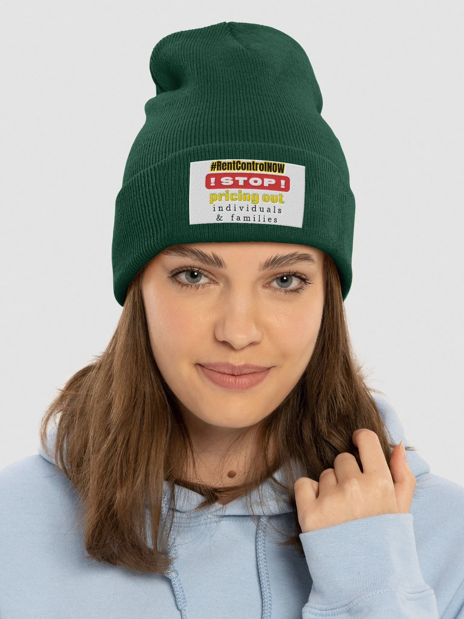 #RentControlNow - hat - beanie - solid color product image (1)