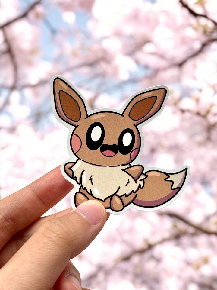 Eevee Pokébean Waterproof Vinyl Stickers product image (1)