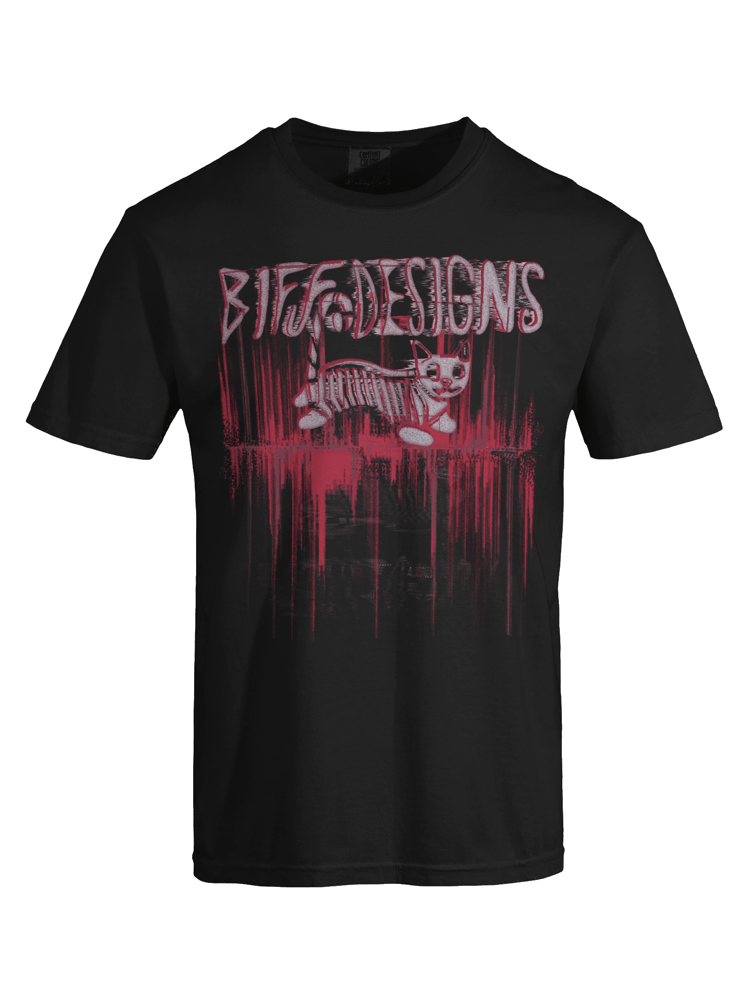 Biff Designs Glitchcore Bone Cat T-Shirt product image (7)