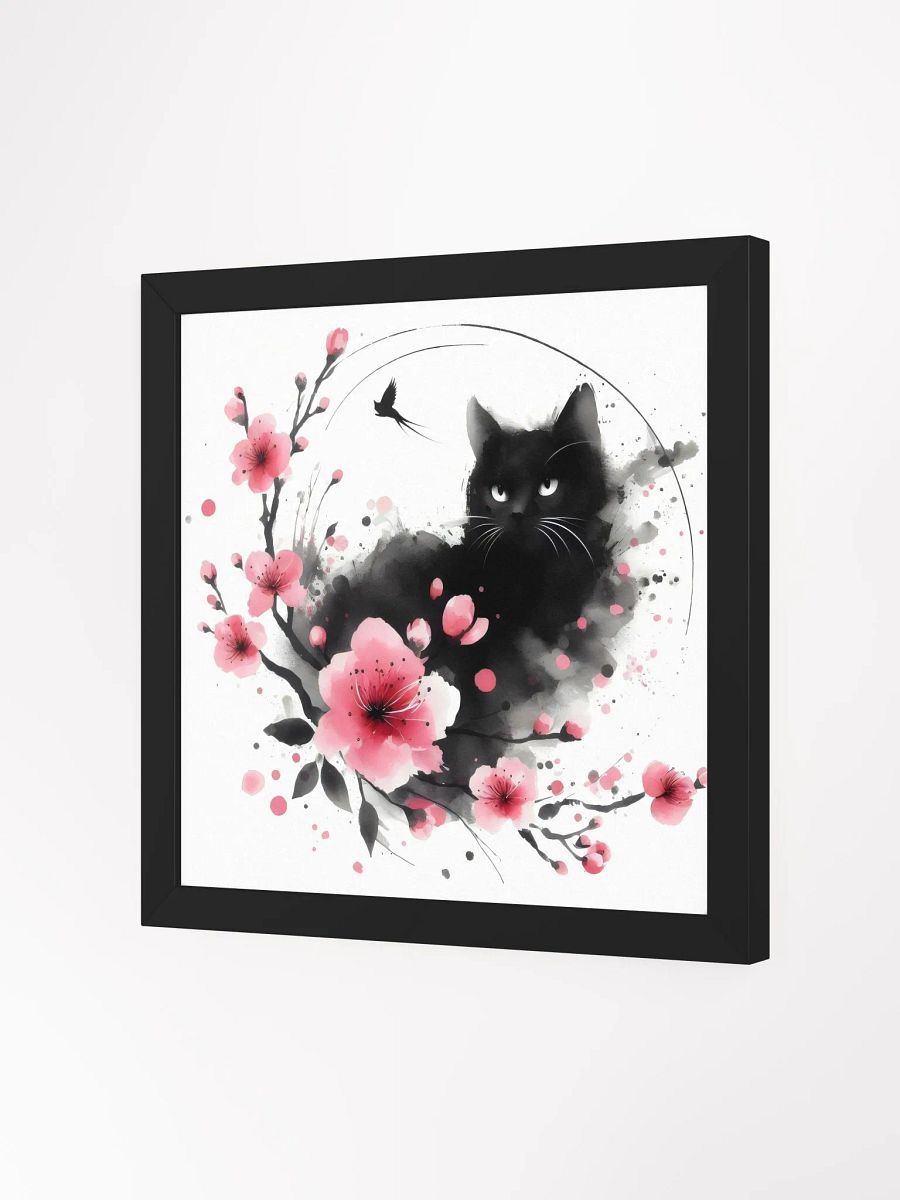 Enchanting Black Cat with Cherry Blossoms – Wall Art product image (4)