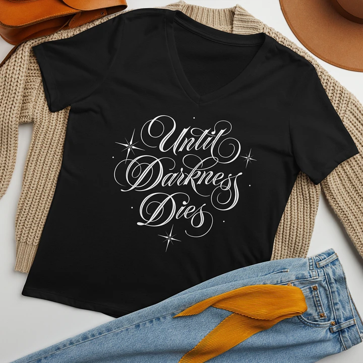 Until Darkness Dies (simple design) Bella+Canvas Women's Relaxed V-Neck T-Shirt product image (2)