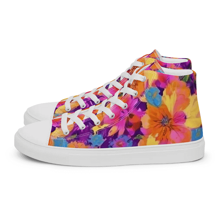 Abstract Floral Pastel _ Pink Purple _ Calceonova Streetwear _ Custom Woman high-Top Sneakers product image (2)