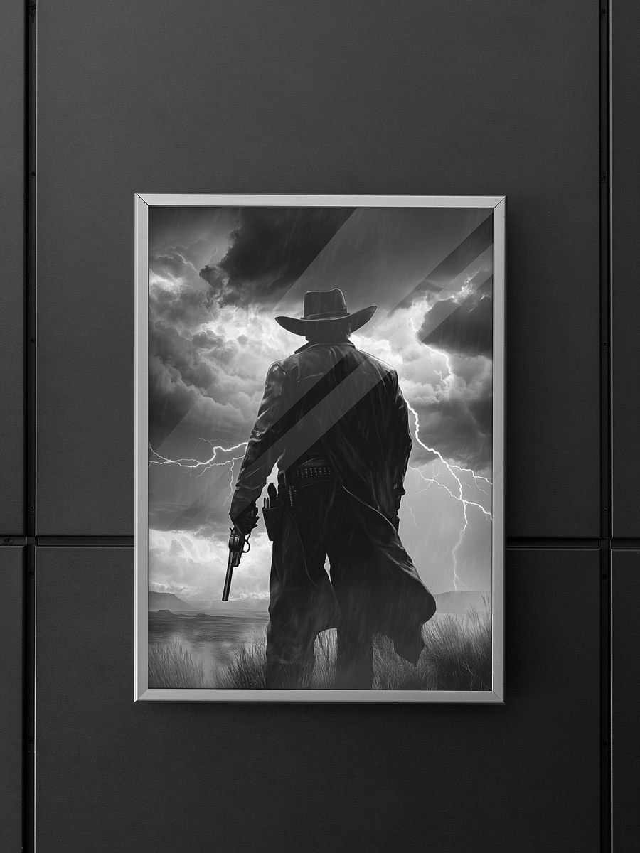 Bravery is Facing the Storm, Not Running from It - Heroic Western Art Poster product image (26)