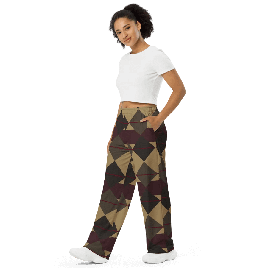 Brown Argyle Wideleg Pants product image (4)