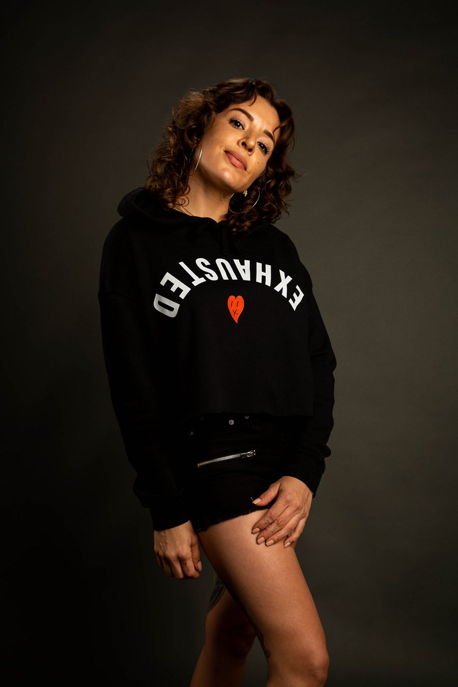 Exhausted Heart Crop Hoodie product image (2)