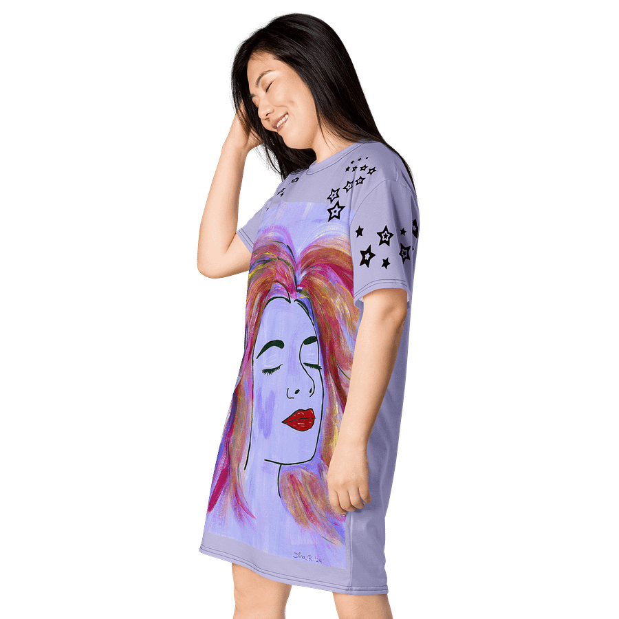 Dreaming Girl - (art by Dina R.) - acrylic painting picture - T-Shirt Dress product image (3)