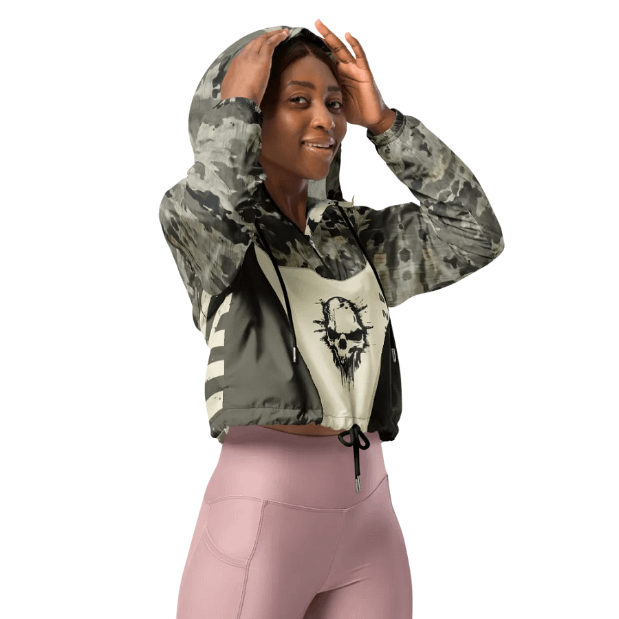 Rebel Gamer Camo Cropped Hoodie Windbreaker product image (10)