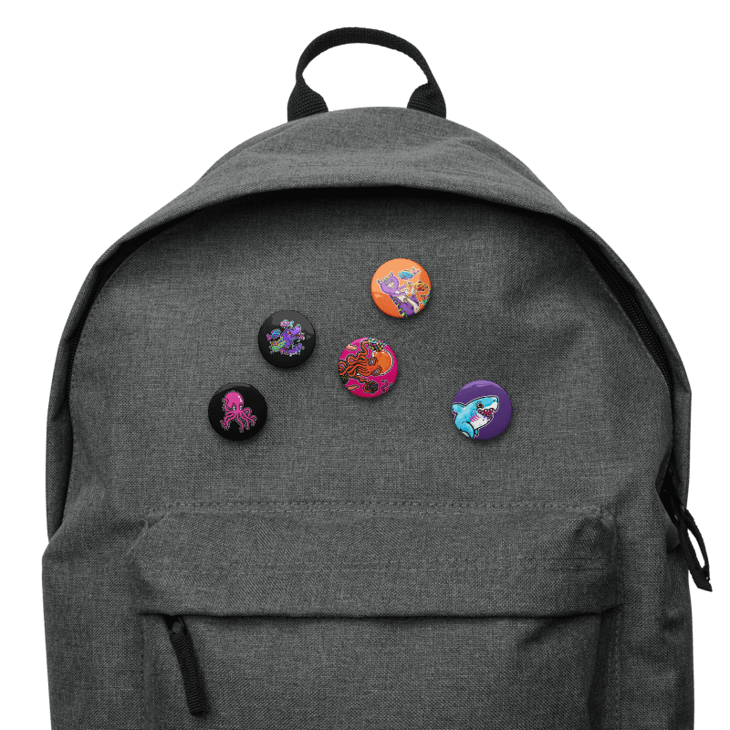 Embrace the Feathers, Fins & Fuzz - Set of 5 Pin Buttons product image (9)