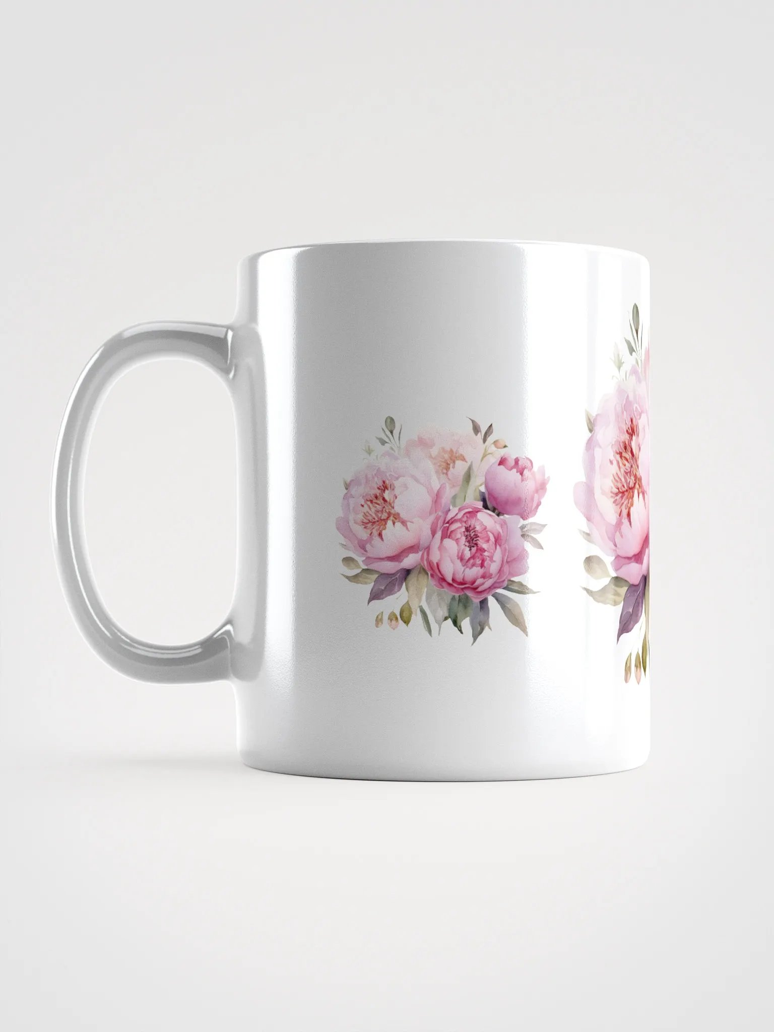 Pink Peonies White Glossy Mug product image (2)