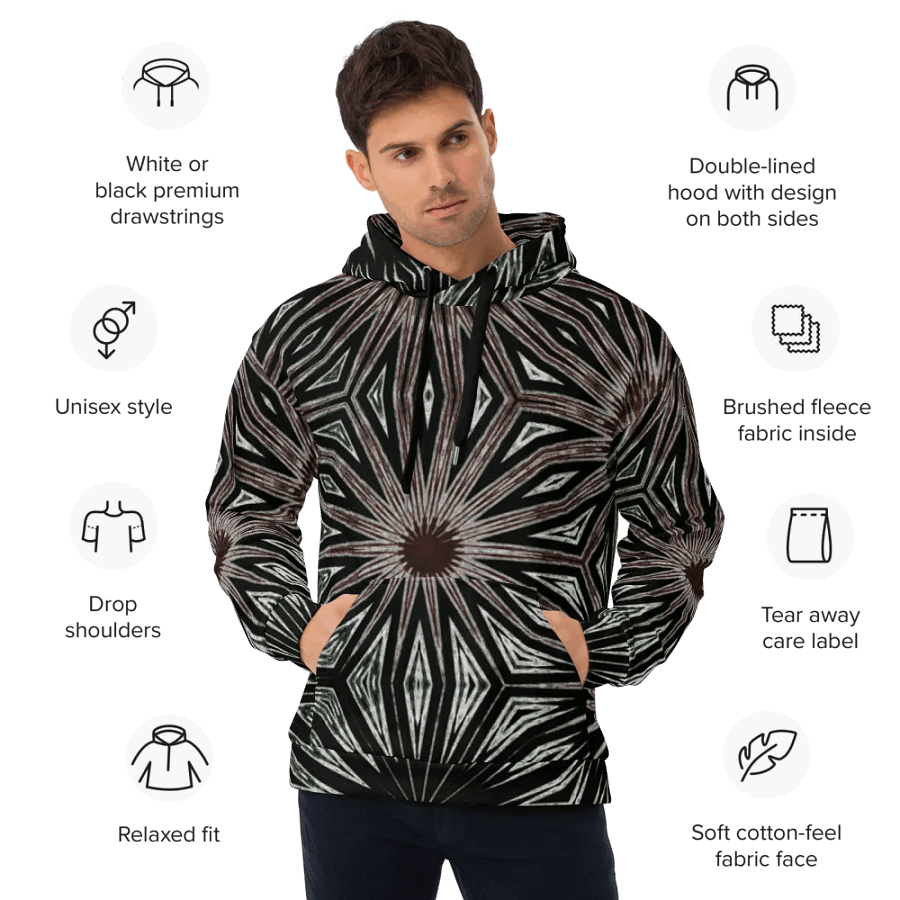 Abstract Dramatic Circles Unisex Pull Over Hoodie product image (1)