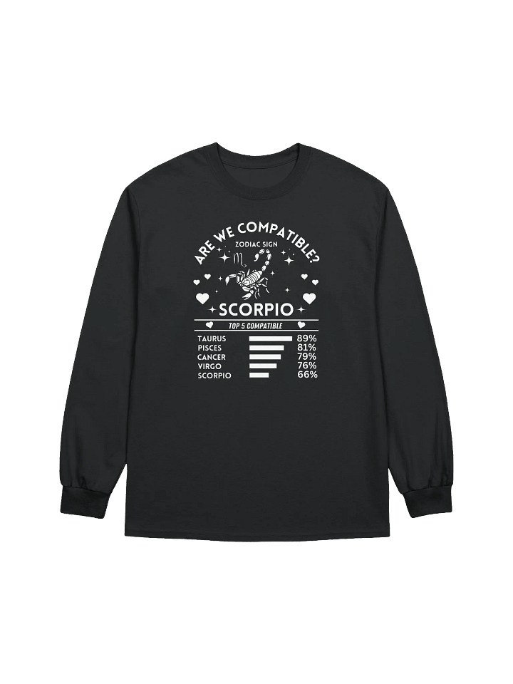 Scorpio Zodiac Sign Romantic Compatibility - Gildan Ultra Cotton Unisex Long Sleeve T-Shirt - Dark Colors product image (2)