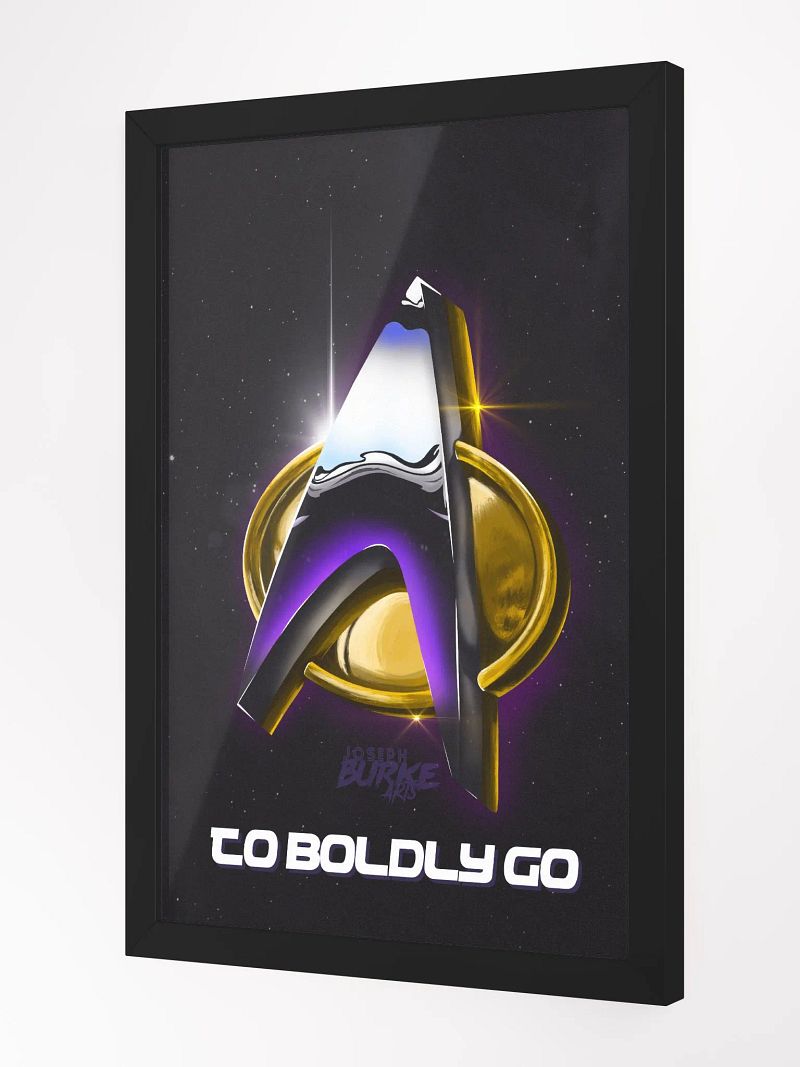 To Boldly Go Star Trek Communicator Metallic Chrome Framed Art