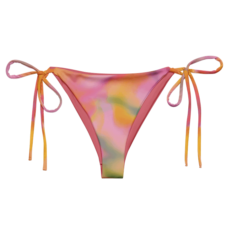 Recycled String Bikini Bottom "Sweet Pastel Tie Dye in Orange Light Pink" product image (2)