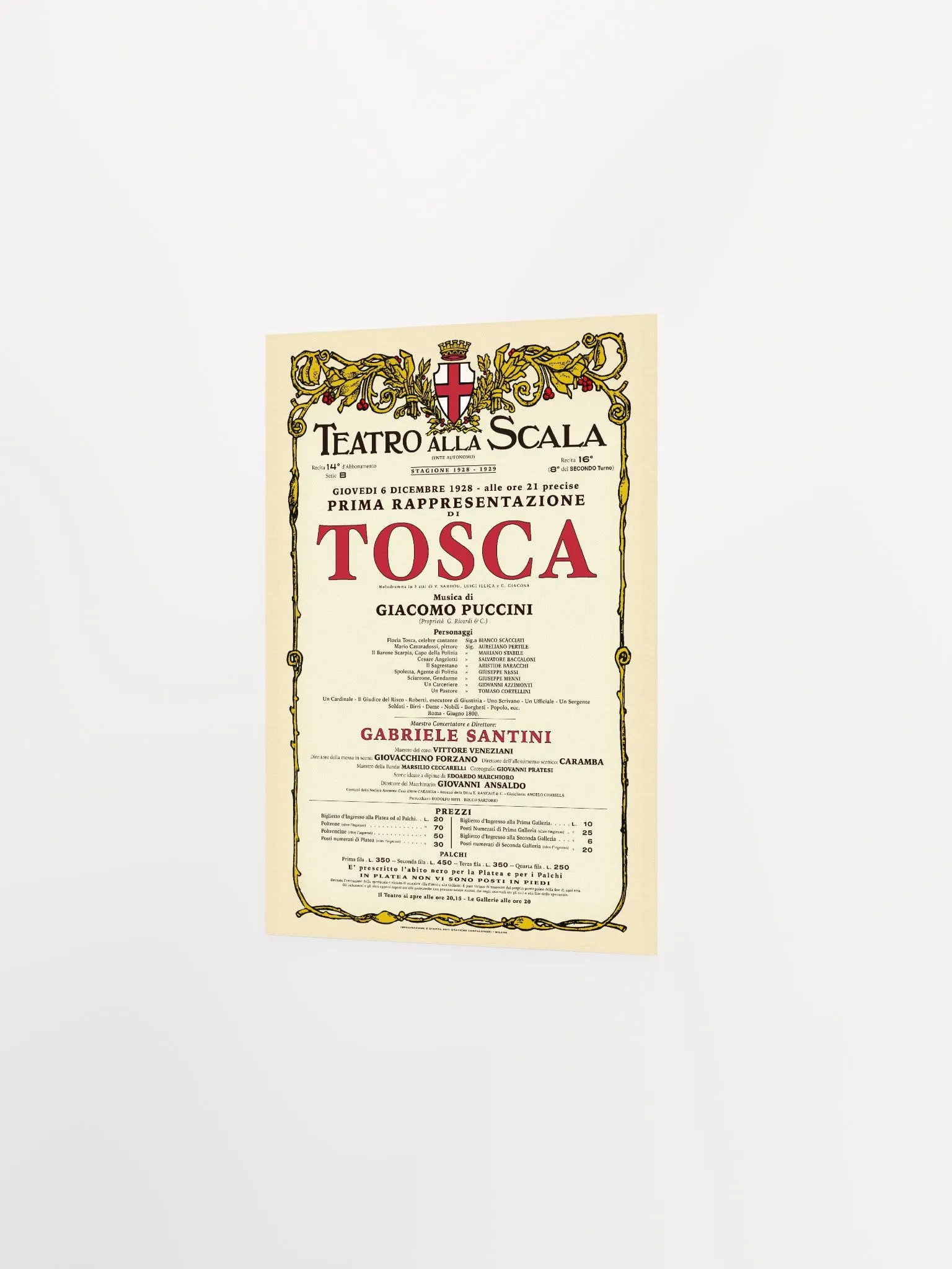 Vintage-Style La Scala Tosca Opera Poster product image (8)