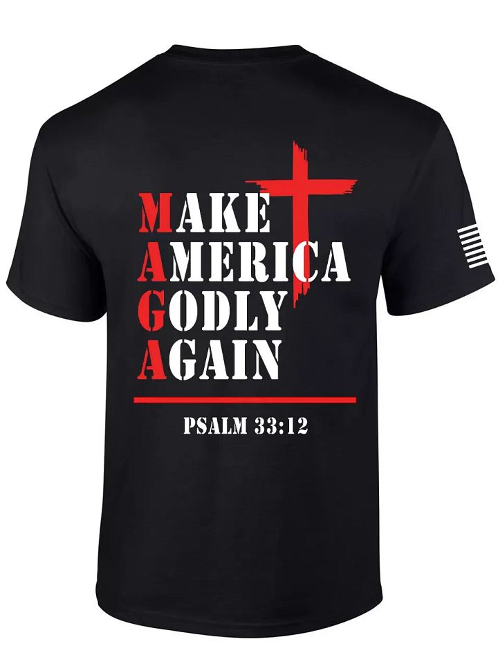 Christian Make America Godly Again MAGA Trump Short Sleeve product image (1)