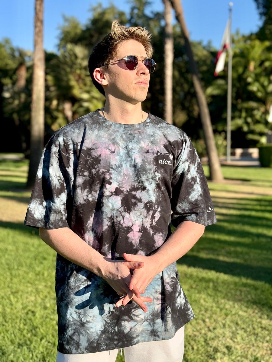 Nice. Embroidered Tie Dye Tee (Milky Way) product image (11)