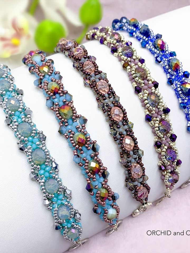 Beading Pattern – Crystal Rondelle and Bicone Bead Tennis Bracelet product image (1)
