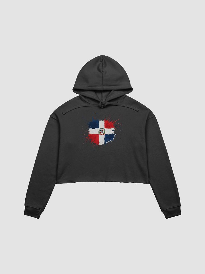 Dominican Splatter Flag Crop Hoodie product image (2)