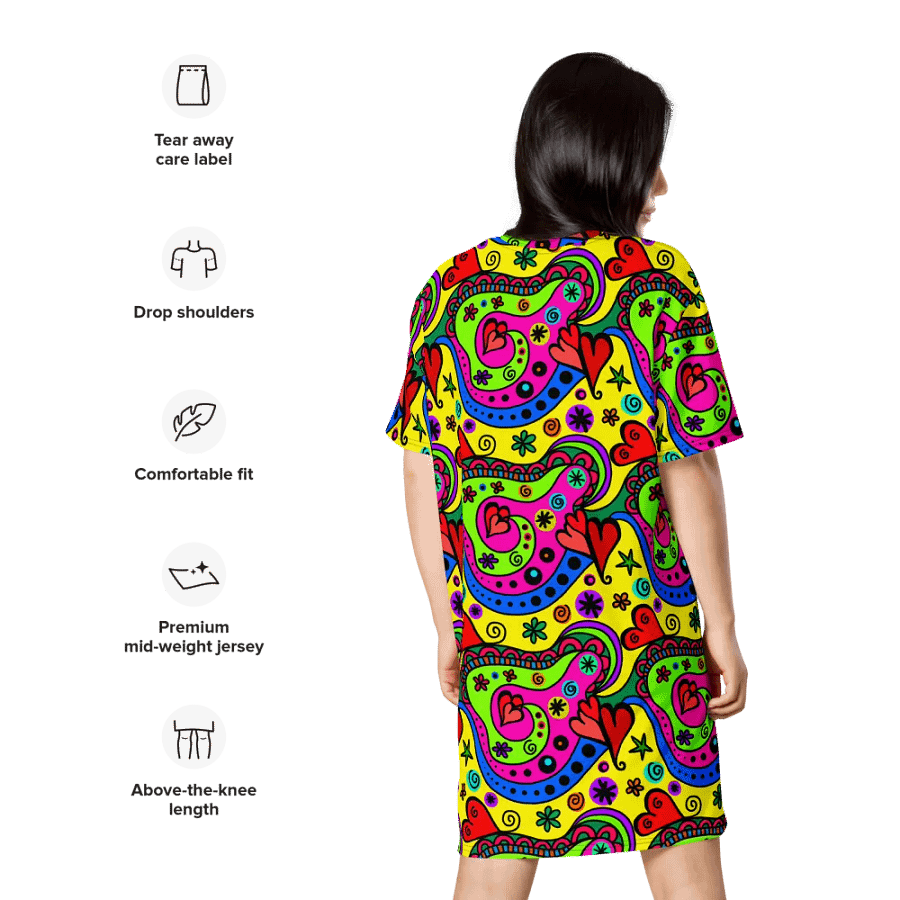Vibrant Swirls T-Shirt Dress product image (11)