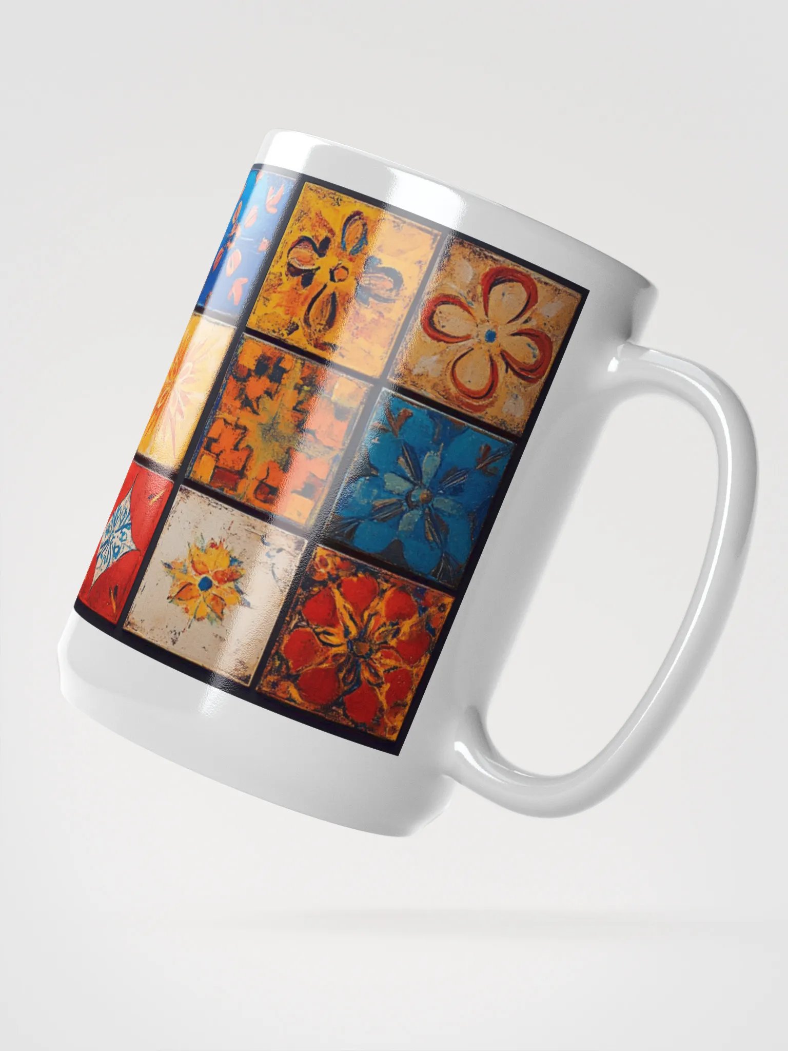 Antique Floral Tiles Mug 15oz product image (2)