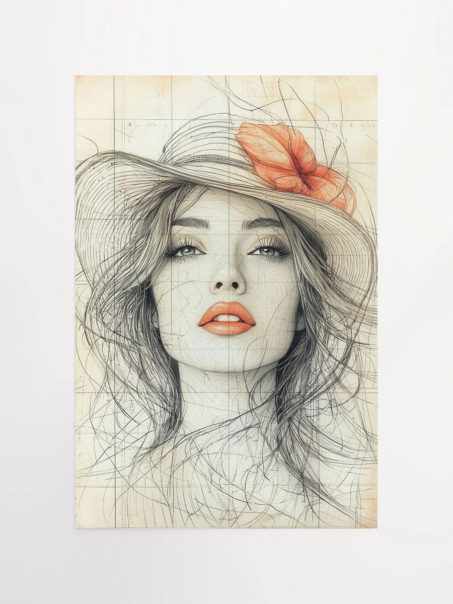 Retro Bloom: Vintage-Inspired Portrait Art Print product image (4)