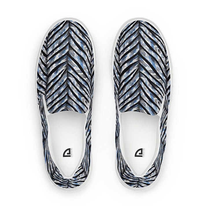 Blue Grey Snake Skin Canvas Shoes product image (1)
