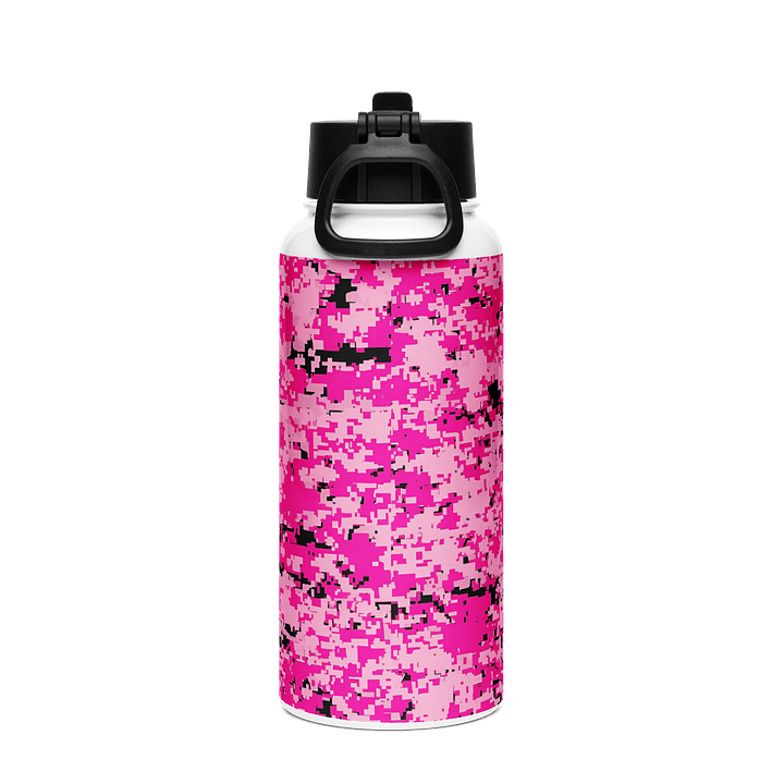 Pink Pixel Camo Stainless Steel Water Bottle product image (2)