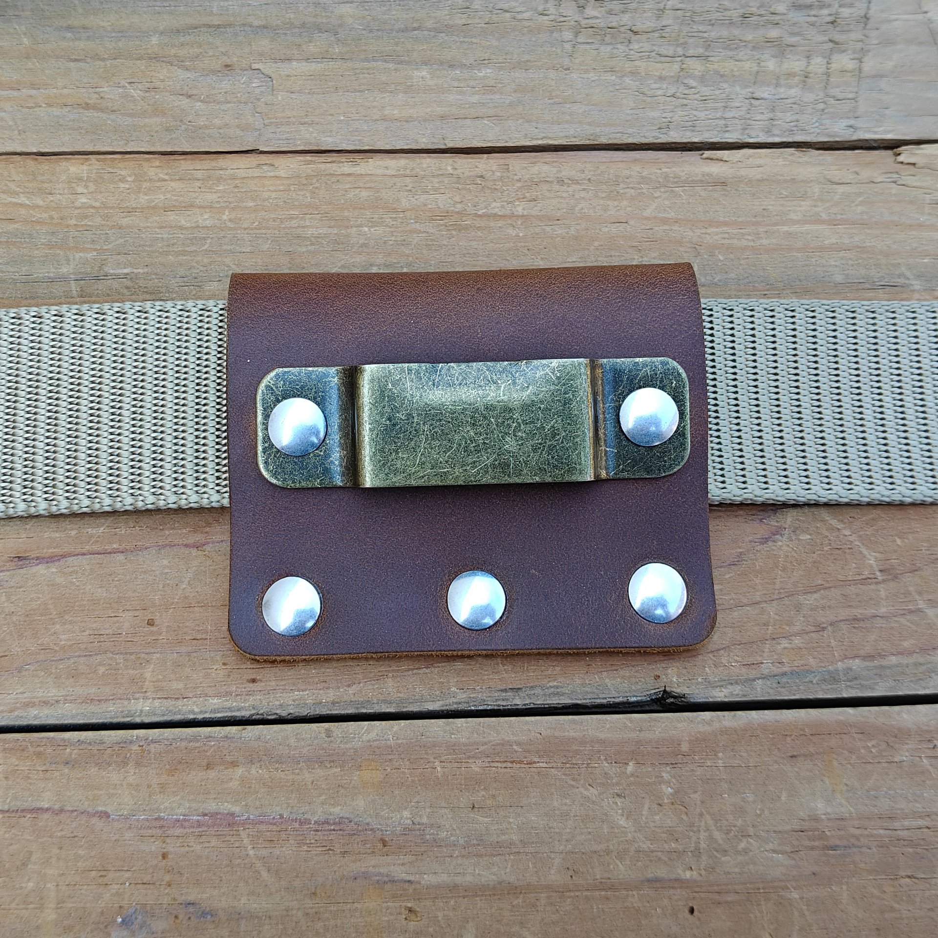 MEEBOY Handmade Leather Tape Measure Holder for Belt, Leather Tape Measure hoslter with Solid Aluminum Rivets product image (9)