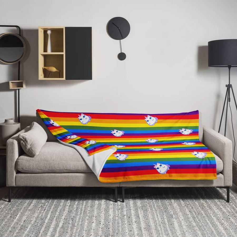 Unicorn Kitty Pride Throw Blanket product image (11)