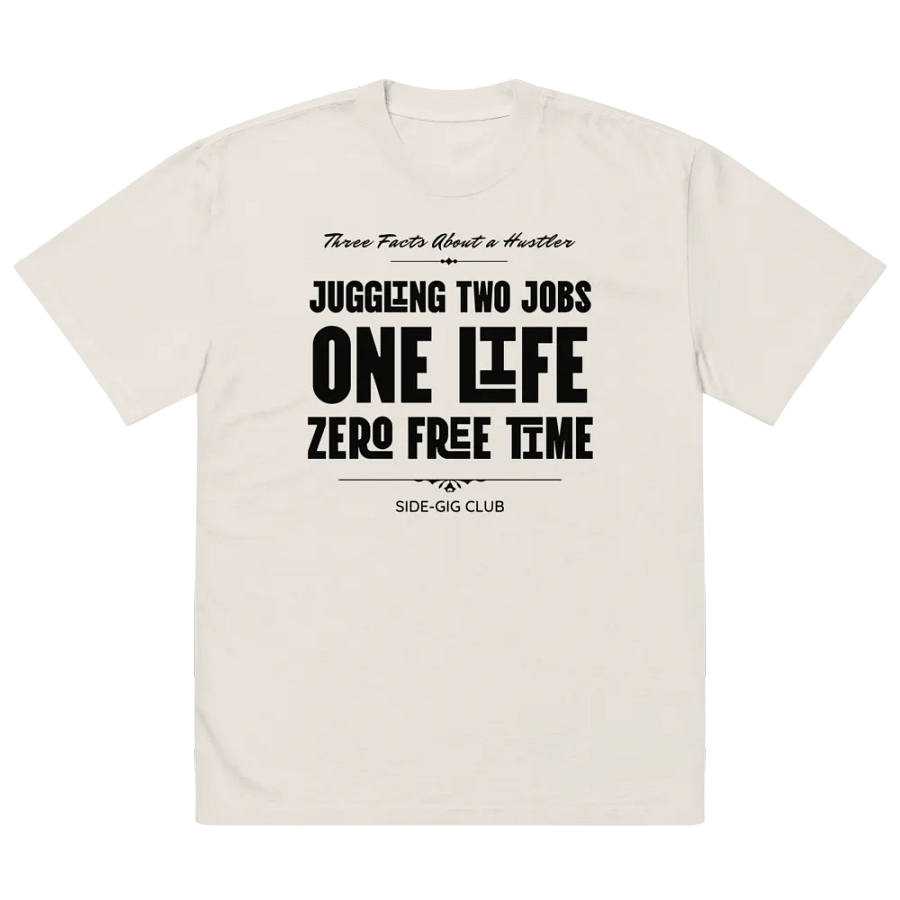 Three Facts About a Hustler – Side-Gig Club Collection Oversized Tee in Vivid Black product image (2)