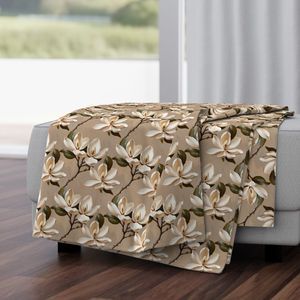 Seamless Pattern - Magnolia Pattern 3 on Beige Background product image (4)