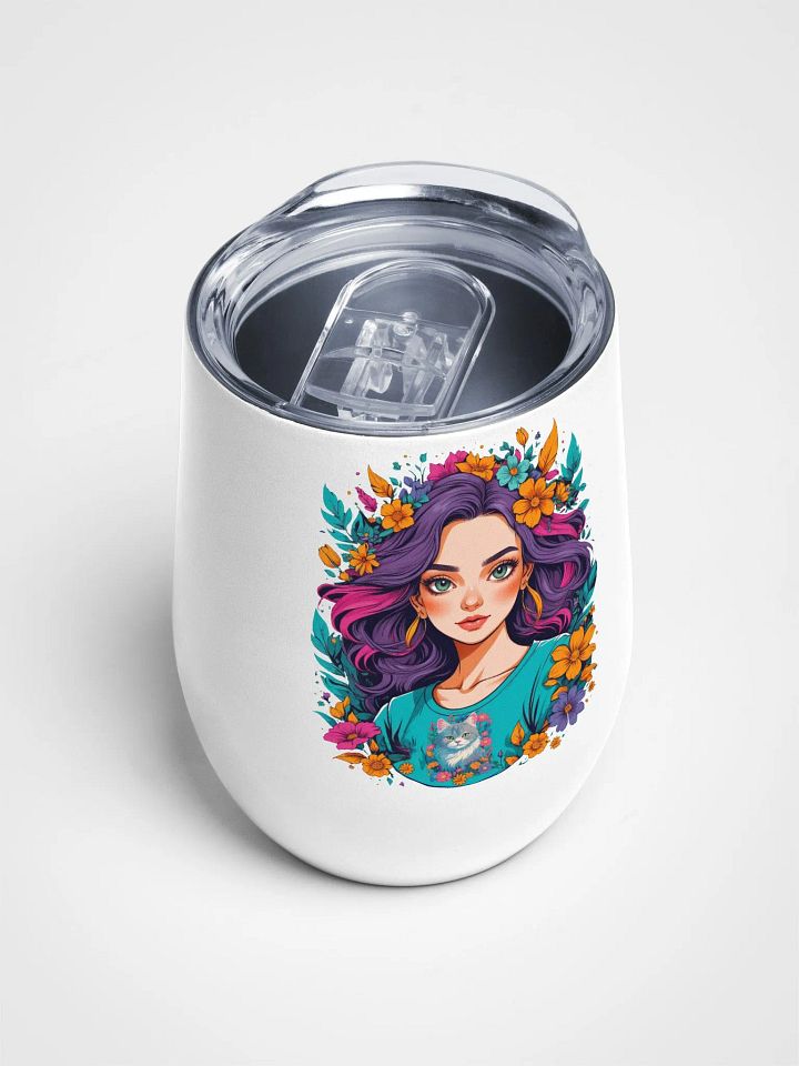 Bloomcore Flower Girl - Wine Tumbler Cup - 12 oz - High-Grade Stainless Steel - v2 product image (2)