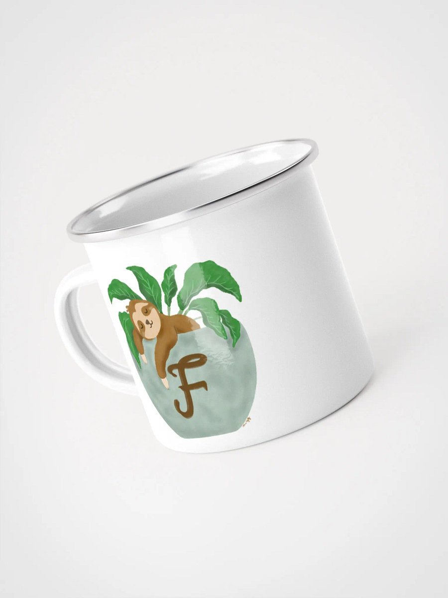Sloth in Letter F Planter Enamel Mug product image (4)