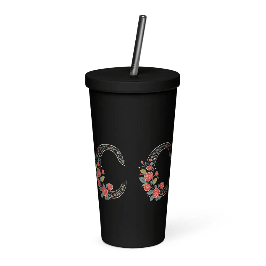 Valentine’s Monogram Letter C(1) Black Tumbler product image (4)