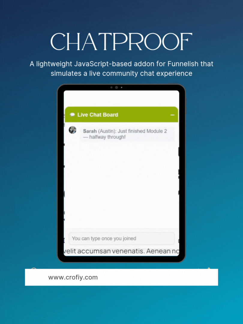 ChatProof — The Live Social Proof Chat Addon for Funnelish product image (1)