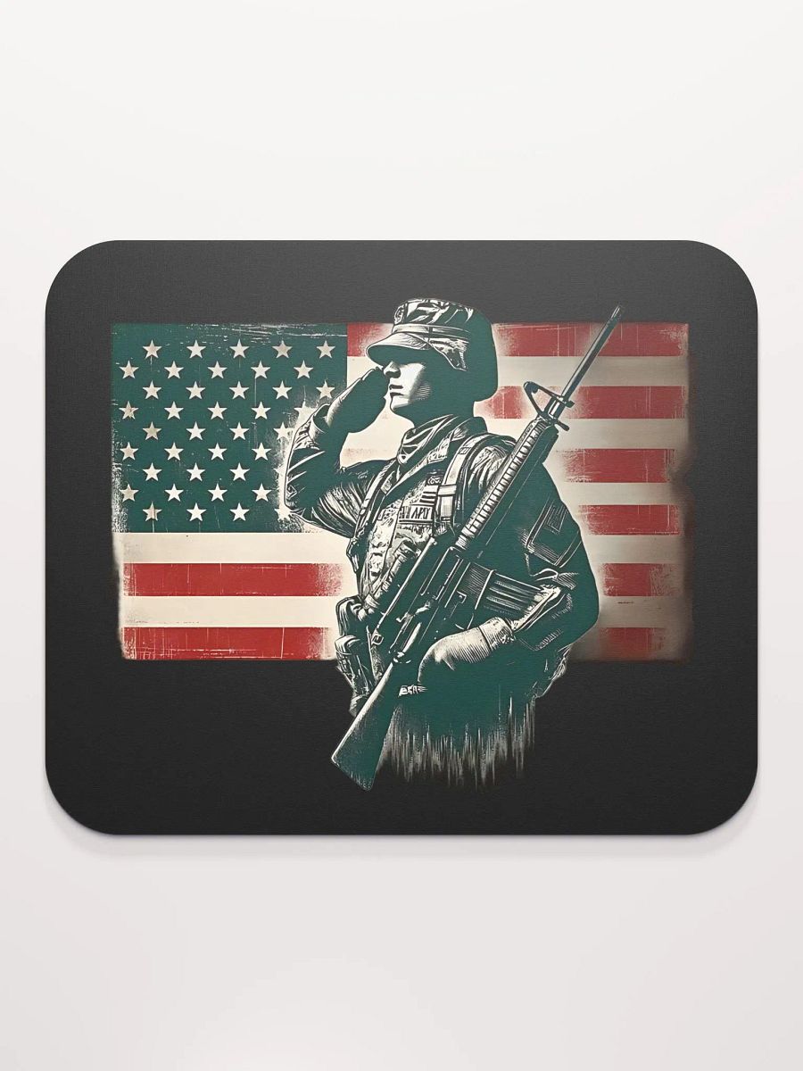 Saluting Soldier - Proud USA Patriotic Tribute Vintage Mouse Pad product image (2)